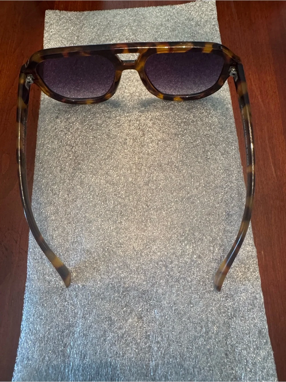 Tortoiseshell Square Aviator Sunglasses - Brown/Black Lenses Transparent Cloud A